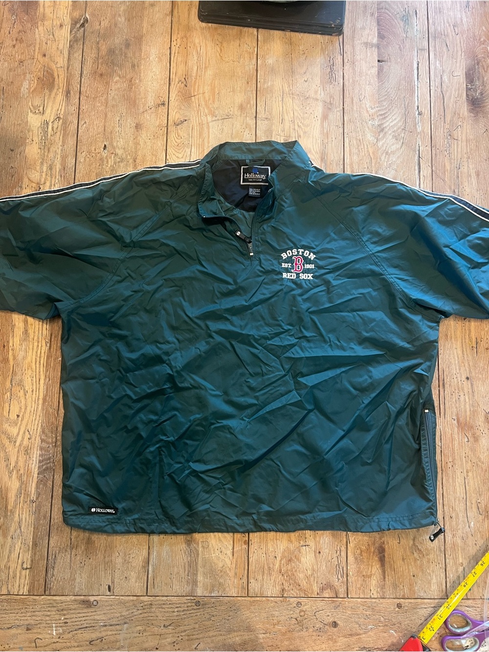 Holloway Dark Green Boston Red Sox Pullover Short Sleeve Windbreaker Memorabilia